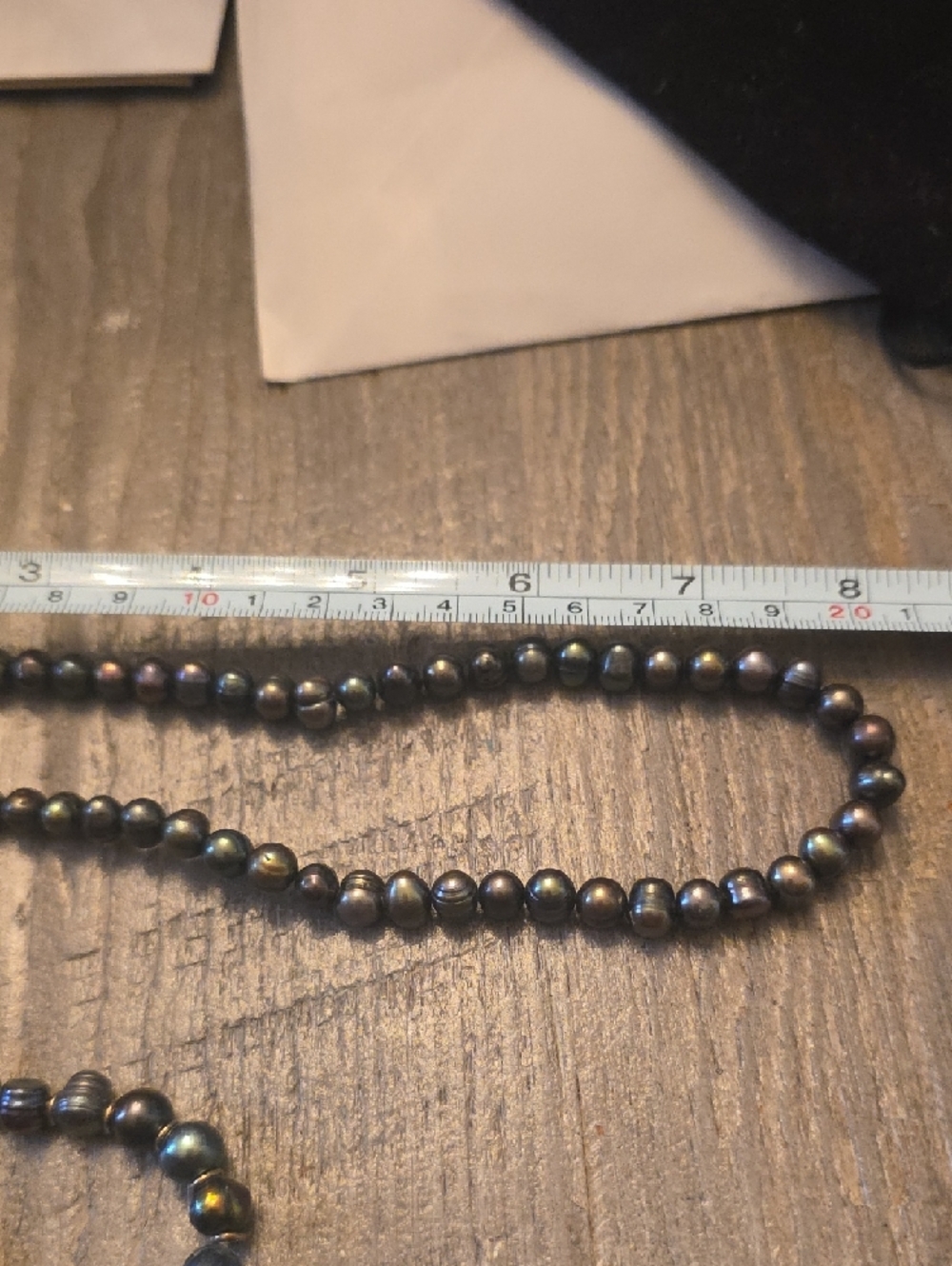 Black Iridescent Pearl Necklace & Bracelet Set - Tahitian Pearls - Picture 5 of 6
